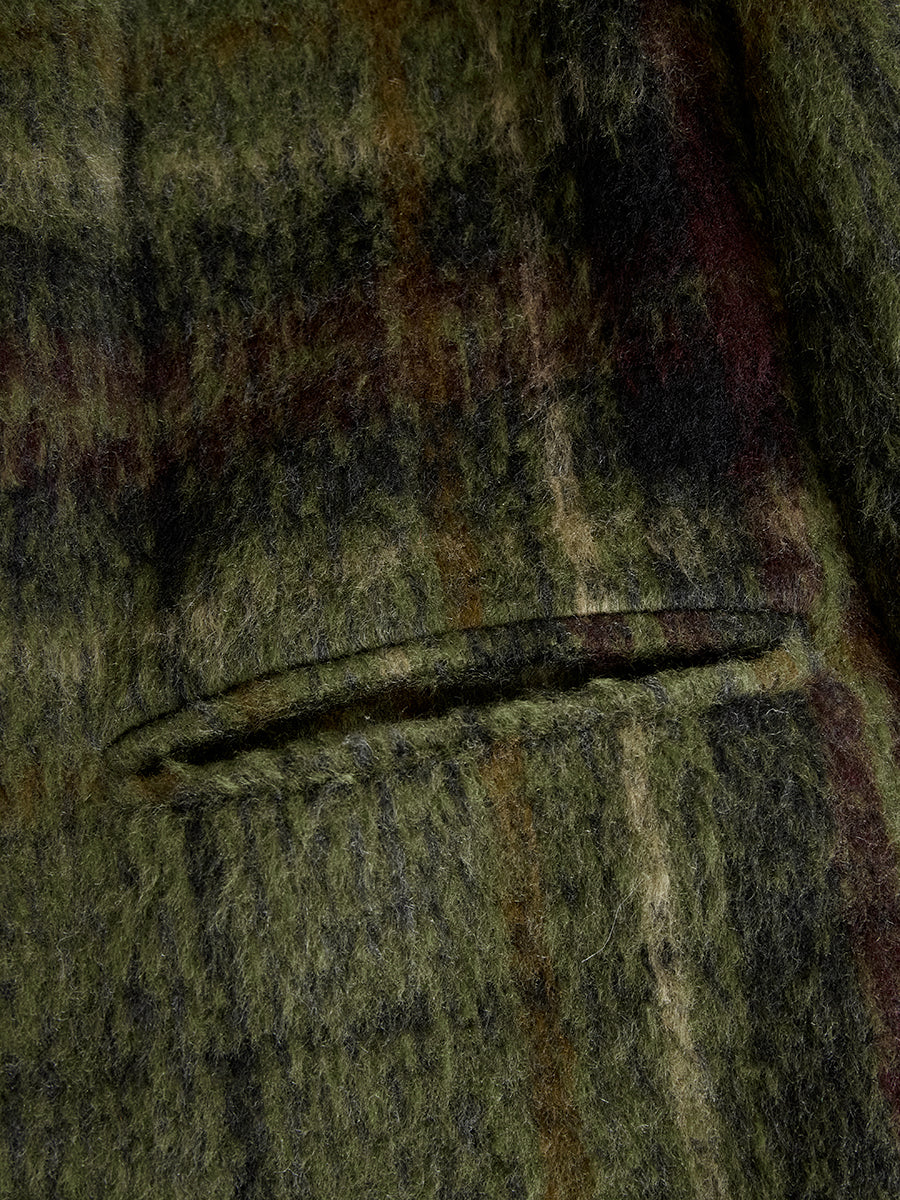 Retro Plaid Long Tweed Coat - view 10
