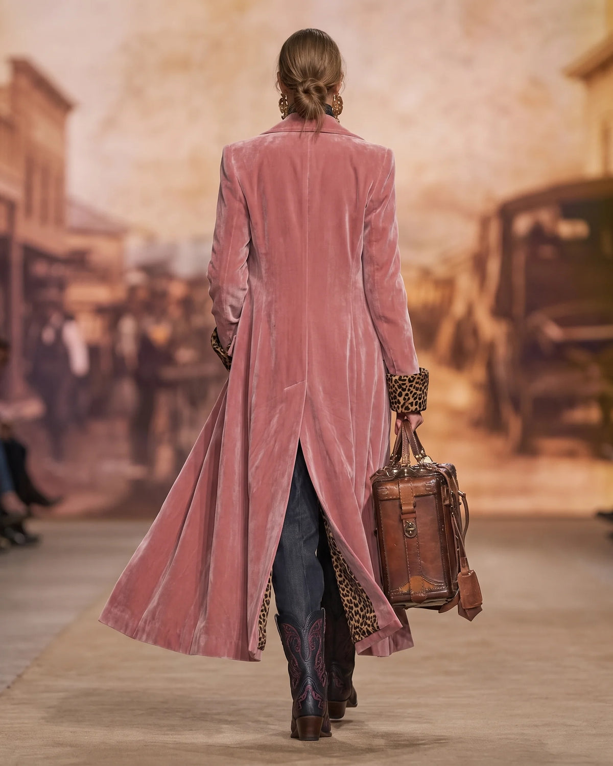 Arabella - Velvet-Effect Longline Coat