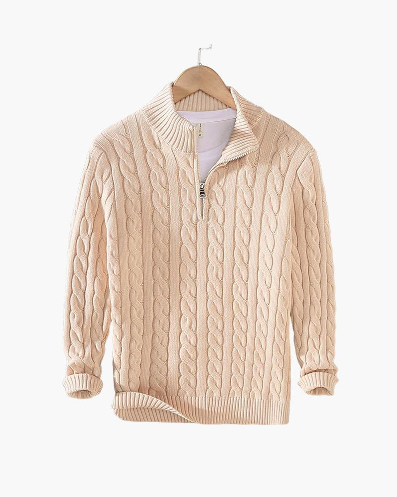 Declan | Cable-Knit Half-Zip Sweater - view 13