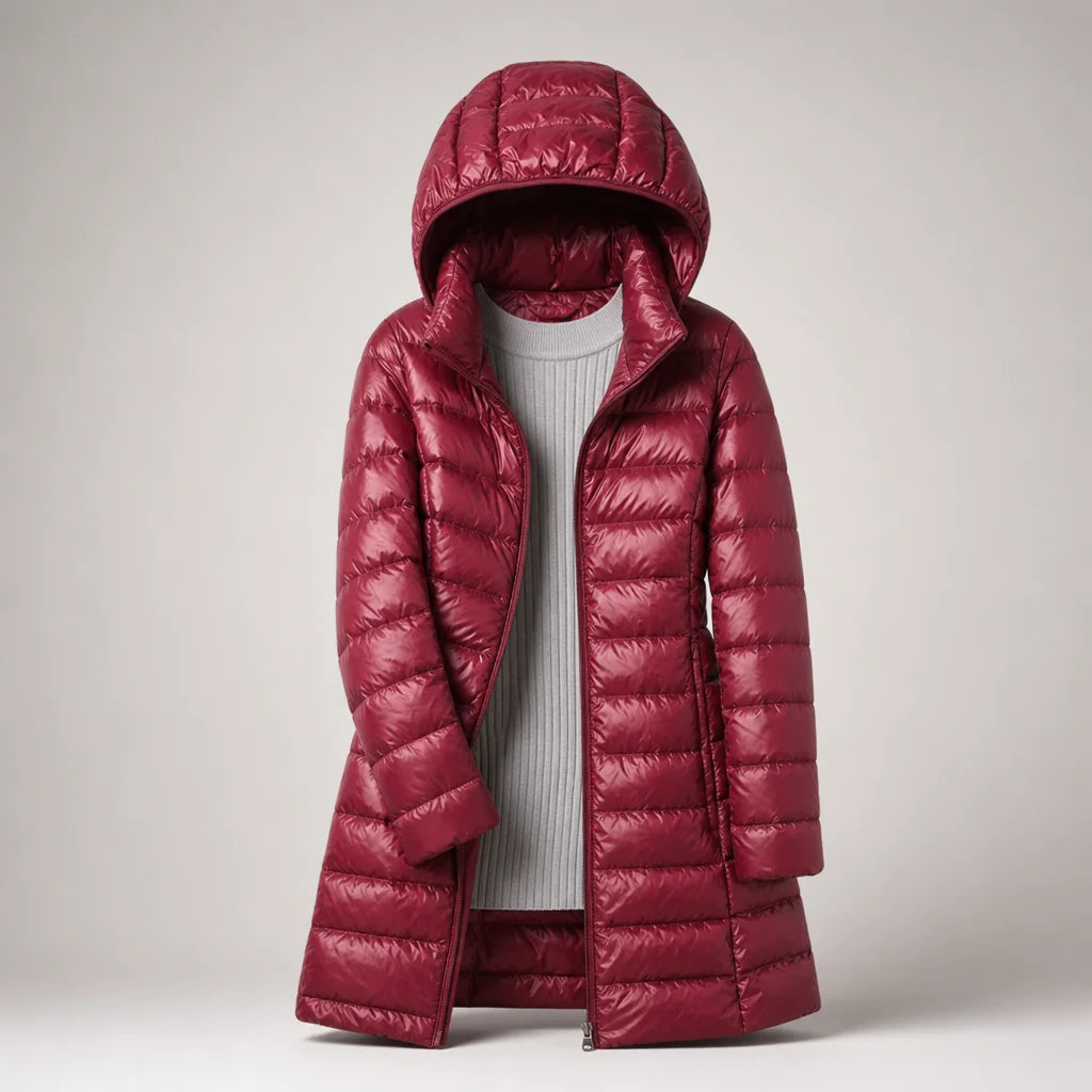 Sasha - Ultralight Down Jacket - Burgundy Red