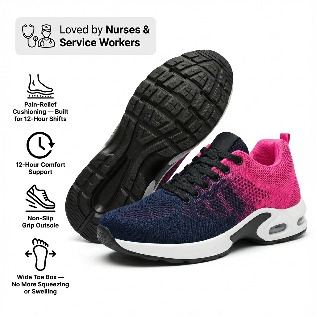 Pink & Grey All-Day Comfort Shoes