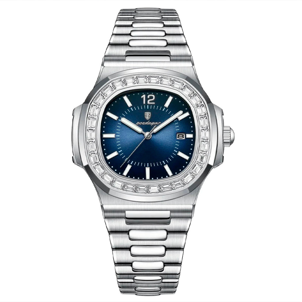 Sterling | Crystal-Set Steel Bracelet Watch - view 2