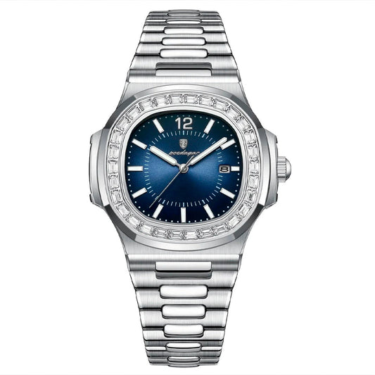 Sterling | Crystal-Set Steel Bracelet Watch - view 2
