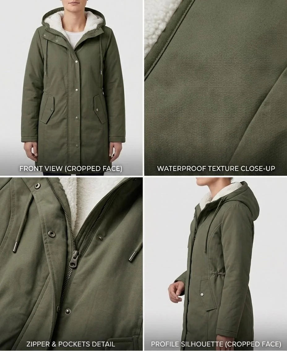 Felicity - Black Hooded Longline Parka