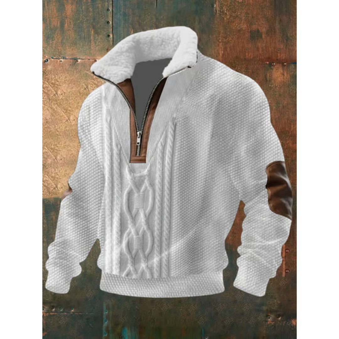 Étienne - Fleece-Collar Half-Zip Sweater