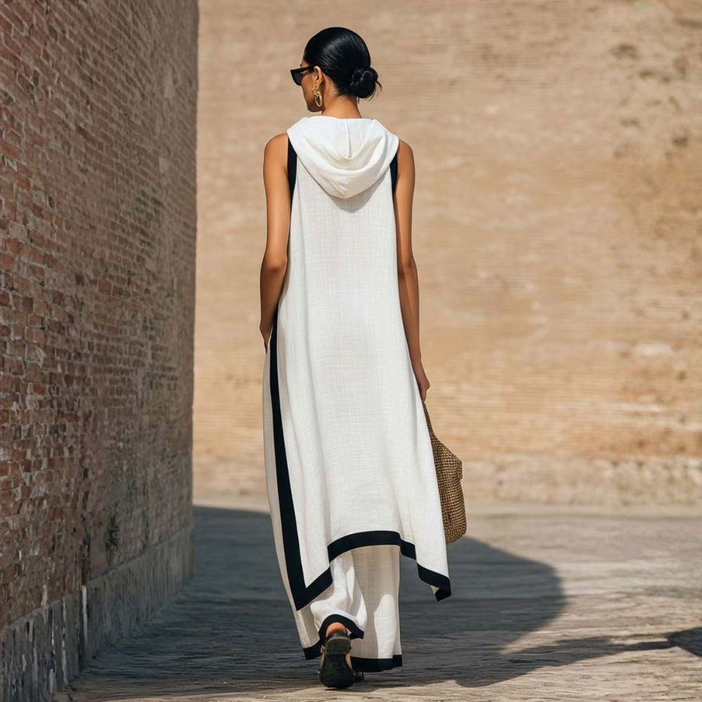 Maëlle - Elegant Asymmetric Linen Set