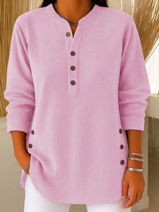 Hazel - Button Henley Tunic - view 2