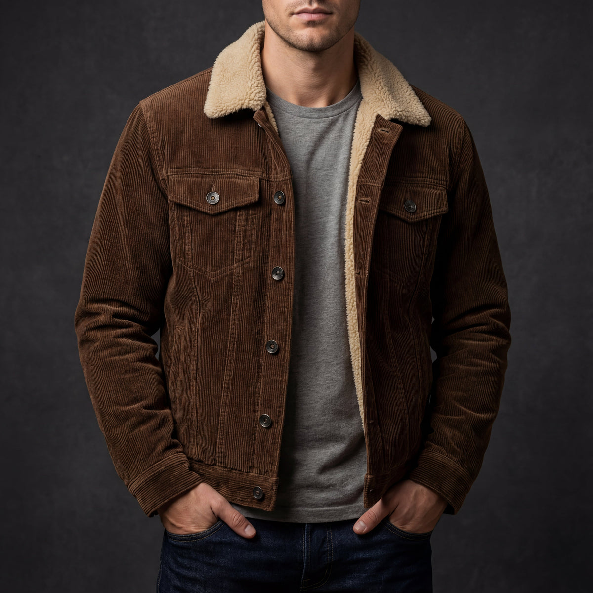 Clayton | Sherpa-Lined Corduroy Jacket - view 4