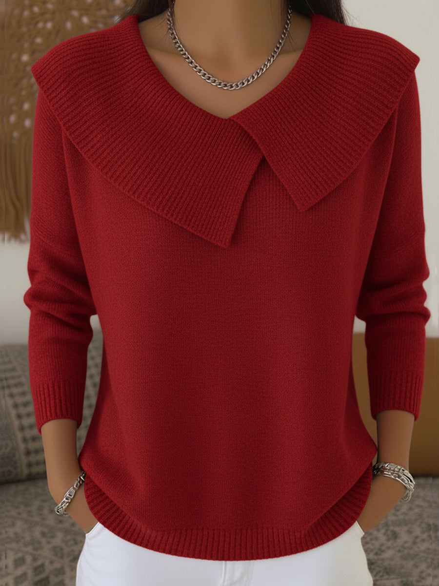 Nora - Warm Fold-Over Collar Sweater - view 2