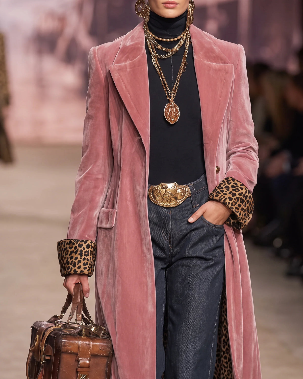 Arabella - Velvet-Effect Longline Coat