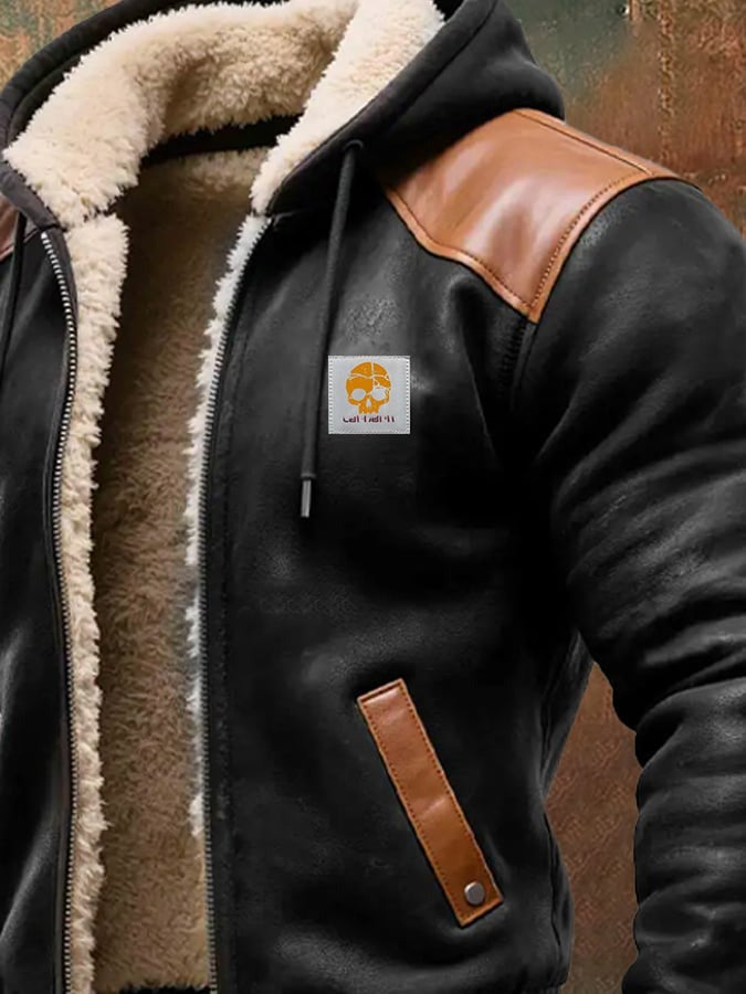 Gavin - Leather-Trim Hooded Jacket