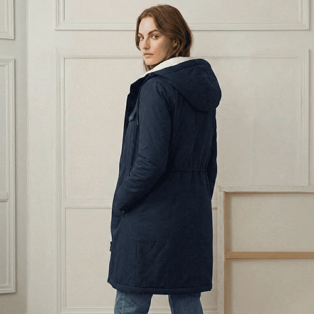Felicity - Forest Green Hooded Longline Parka