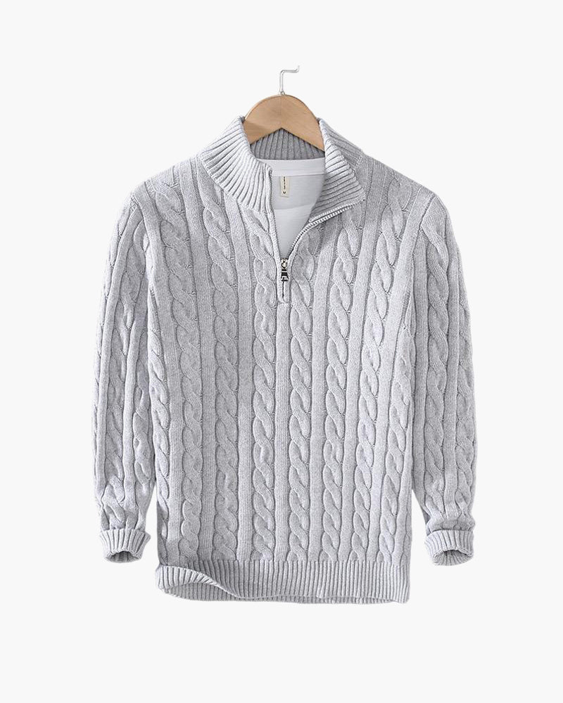 Declan | Cable-Knit Half-Zip Sweater - view 6