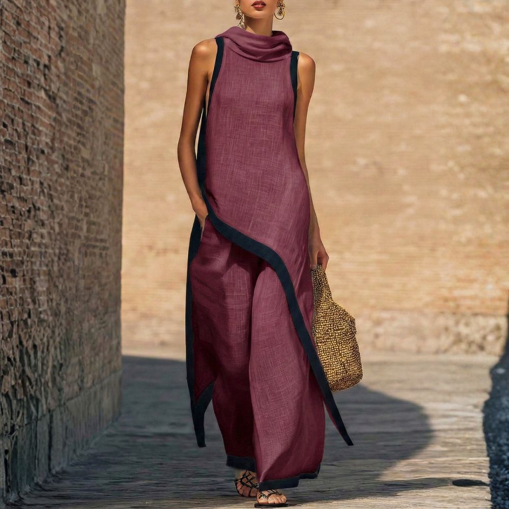 Maëlle - Elegant Asymmetric Linen Set