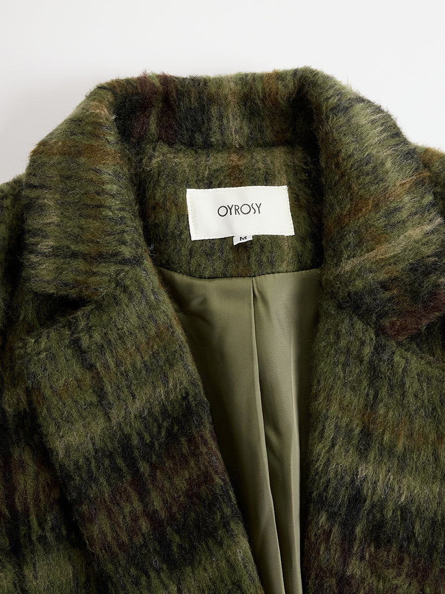 Retro Plaid Long Tweed Coat - view 8