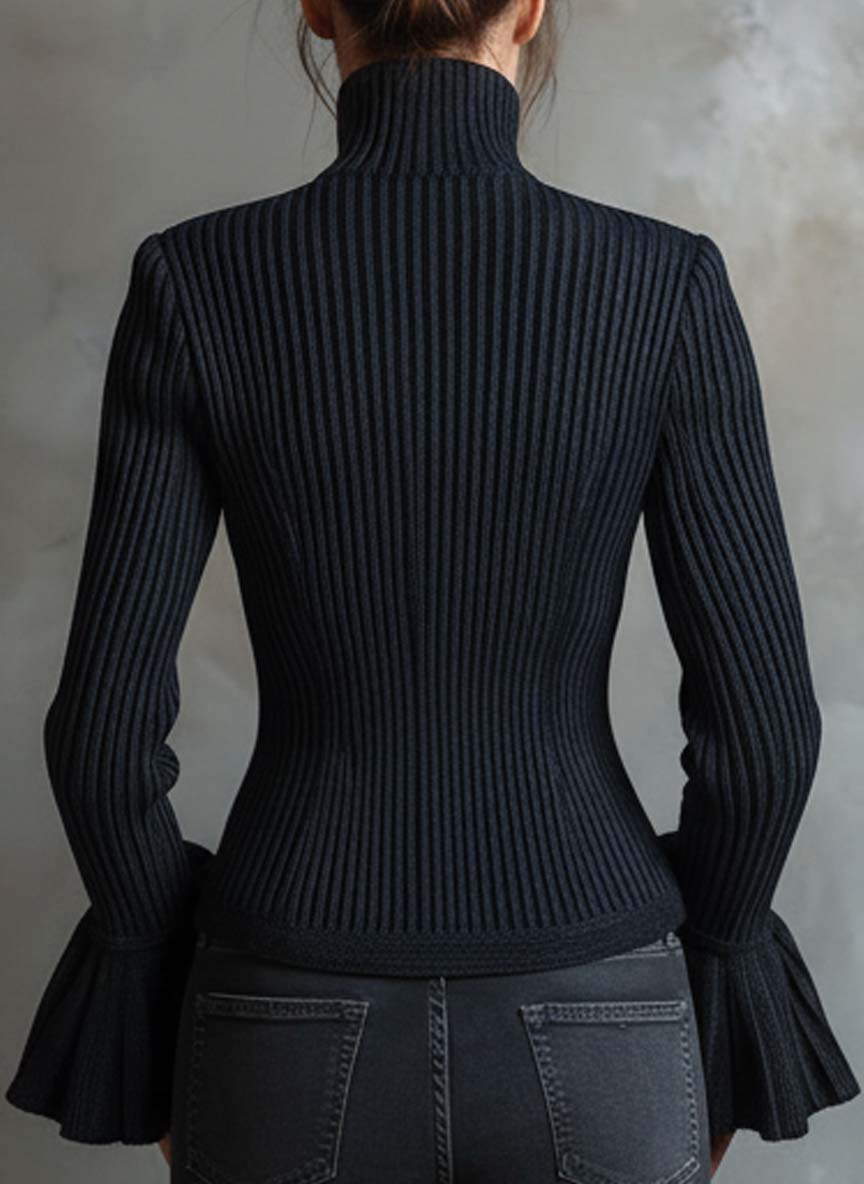 Midnight Sparkle Ribbed Knit Jacket - view 3