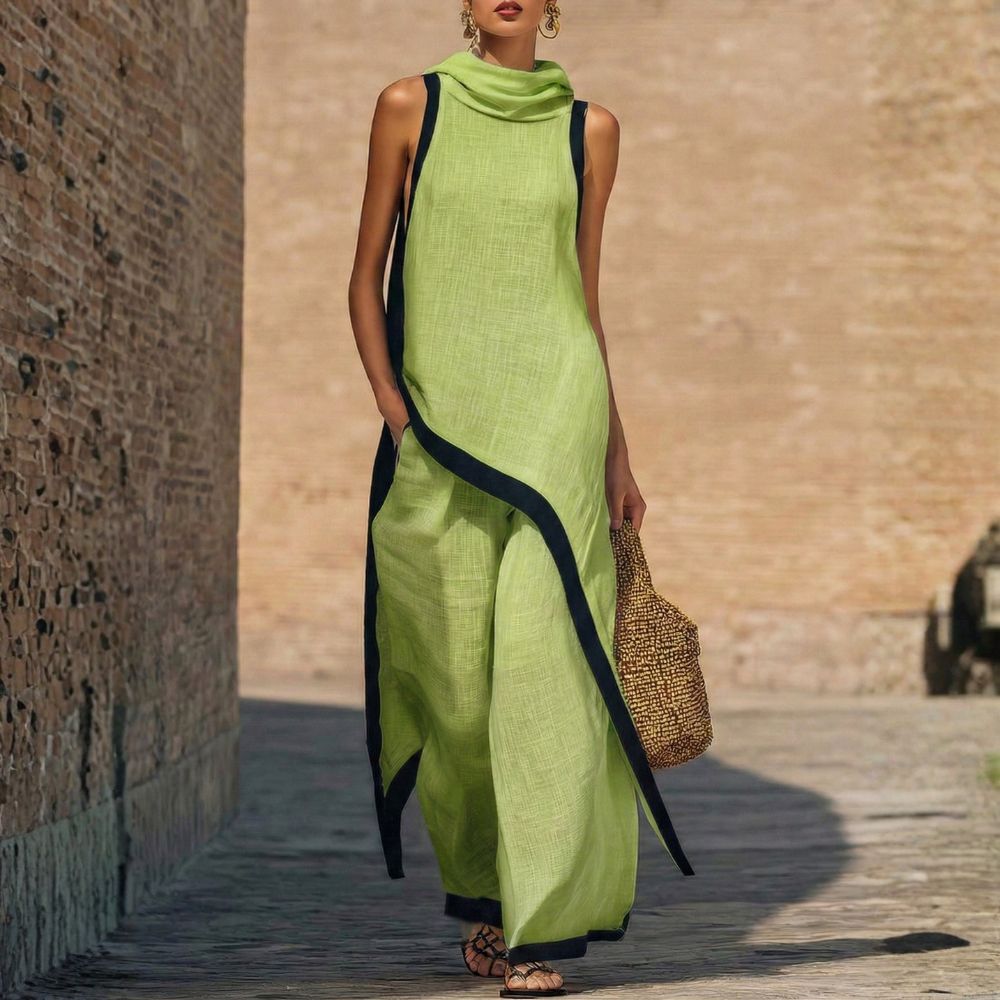 Maëlle - Elegant Asymmetric Linen Set