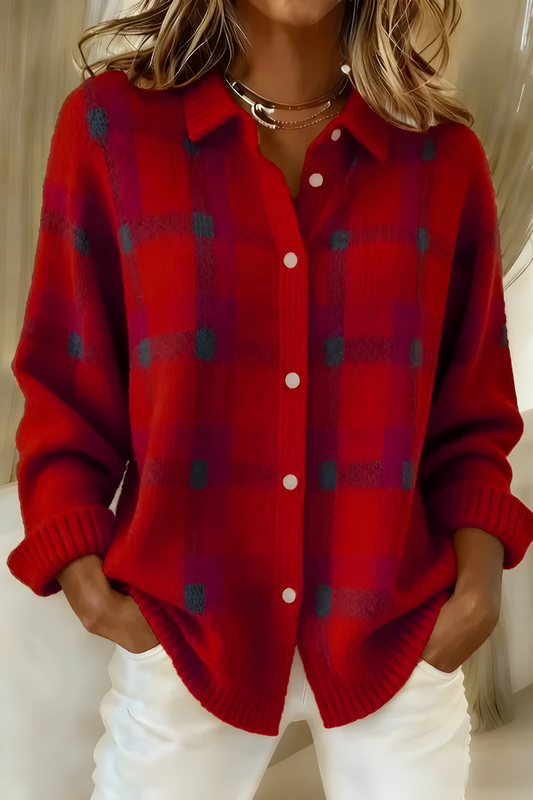 Rowan - Plaid Knit Cardigan - view 2