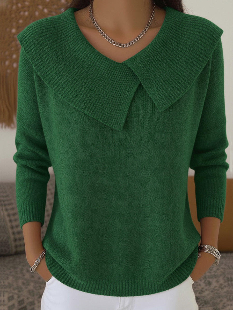 Nora - Warm Fold-Over Collar Sweater
