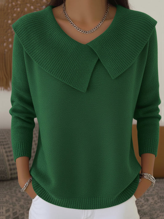 Nora - Warm Fold-Over Collar Sweater