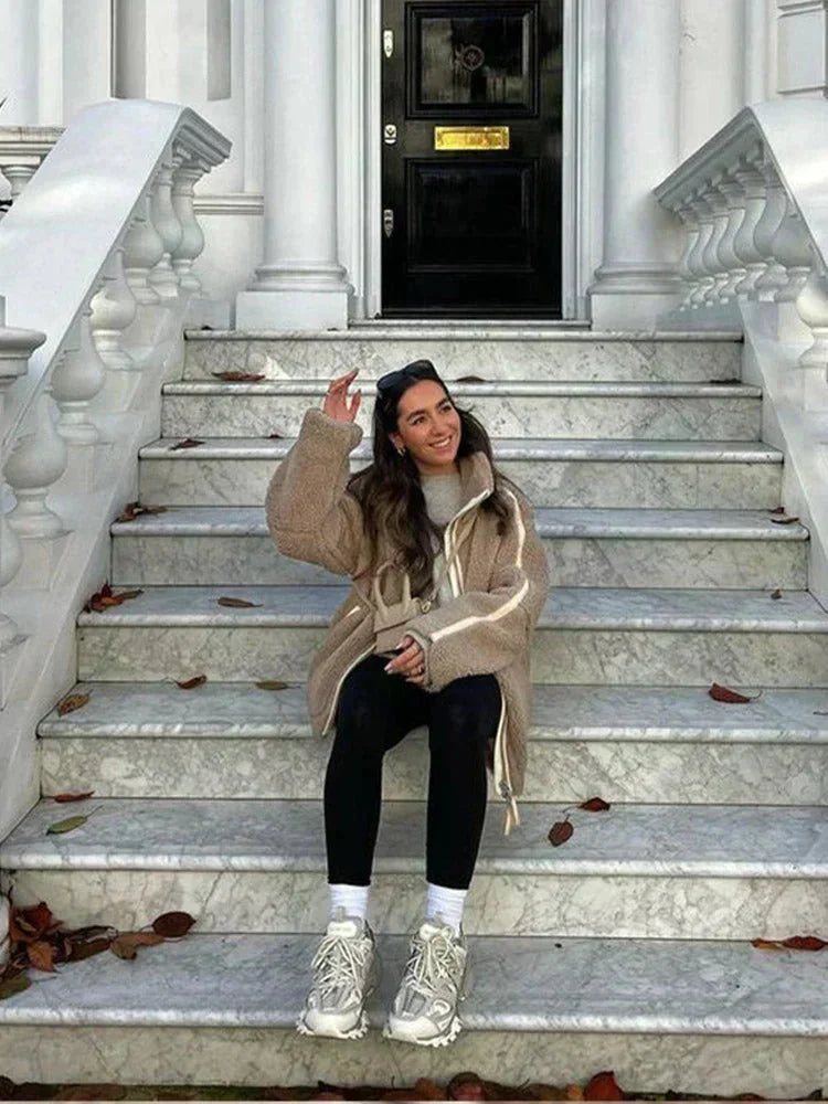 Isabelle - Oversized Teddy Zip Jacket