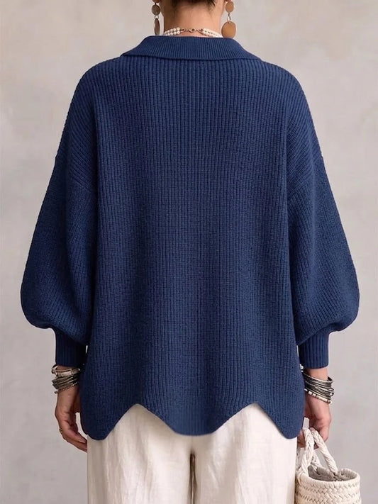 Tessa - Oversized Collared Knit Cardigan