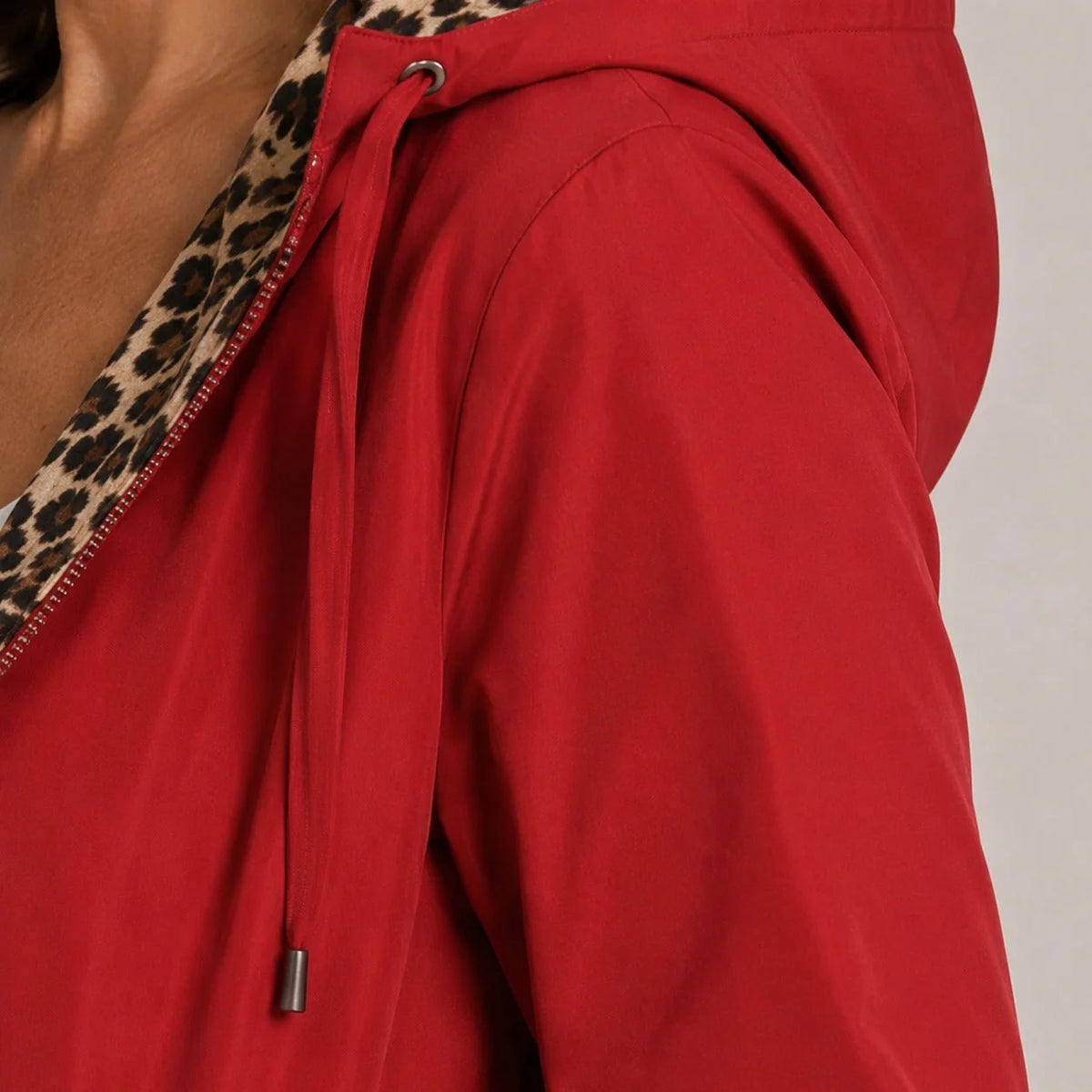 Robyn - Leopard-Lined Hooded Coat