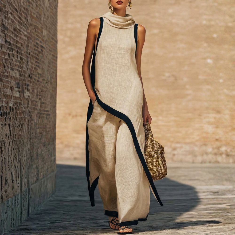 Maëlle - Elegant Asymmetric Linen Set