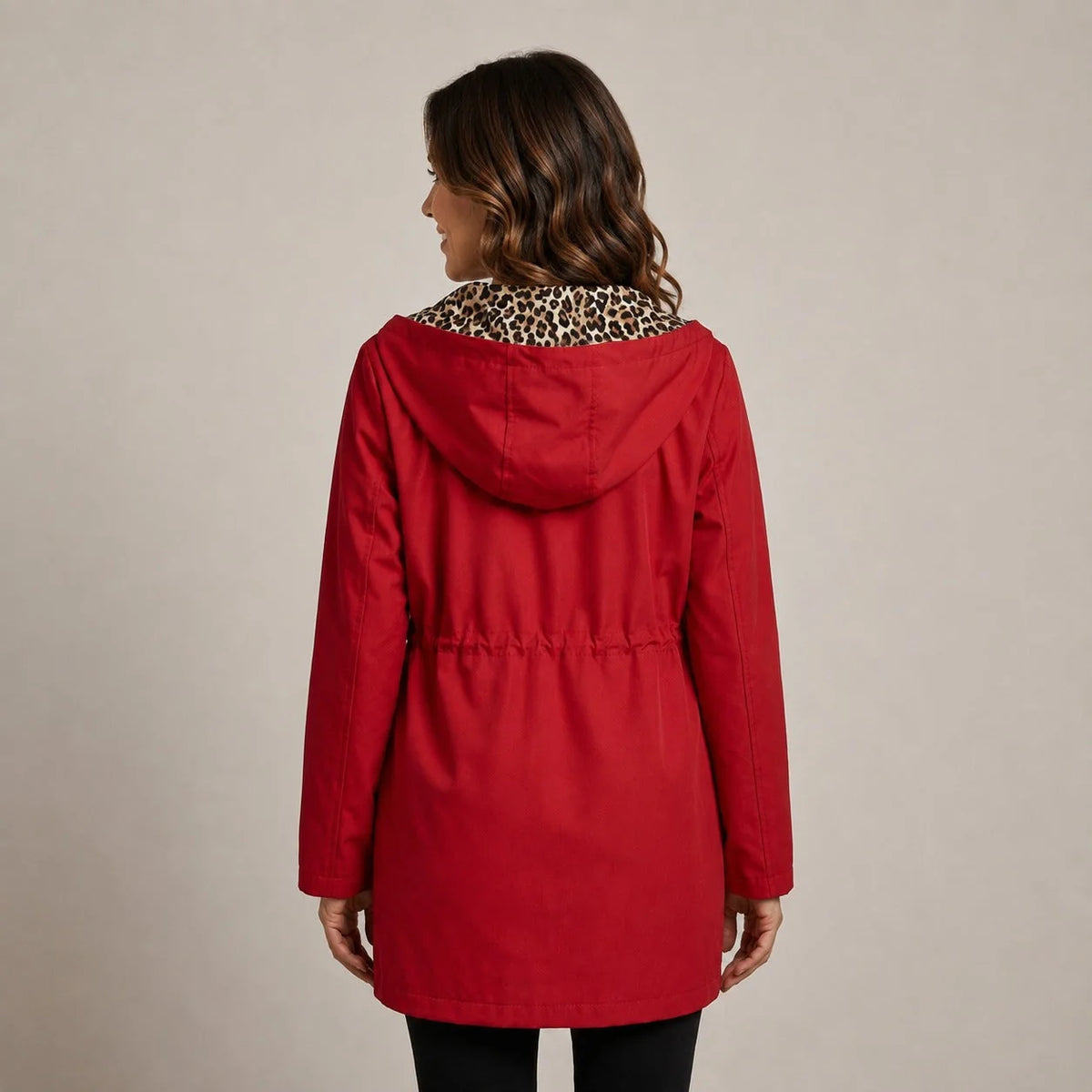 Robyn - Leopard-Lined Hooded Coat