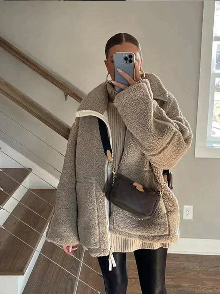 Isabelle - Oversized Teddy Zip Jacket