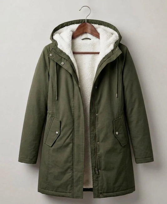 Felicity - Forest Green Hooded Longline Parka - Forest Green