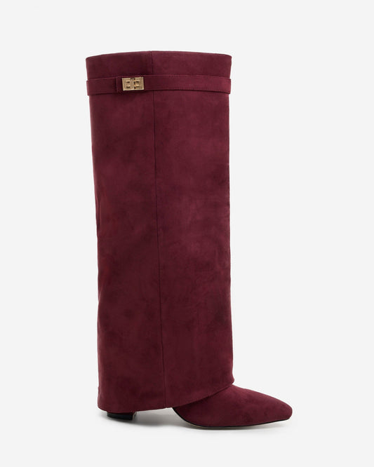 Lavista - Burgundy Suede Knee-High Boots