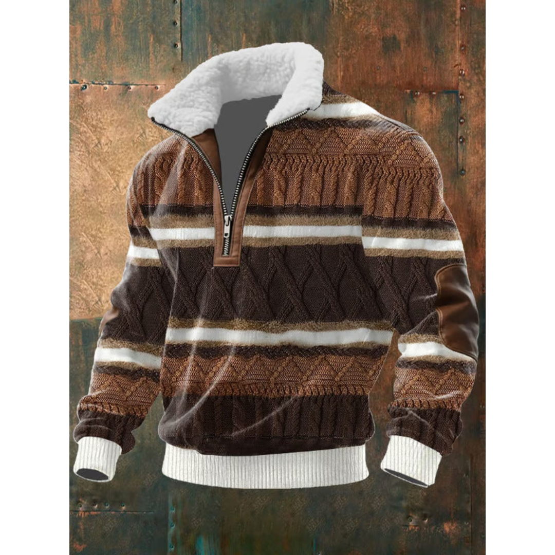 Étienne - Fleece-Collar Half-Zip Sweater