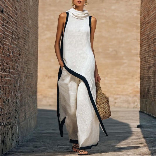Maëlle - Elegant Asymmetric Linen Set