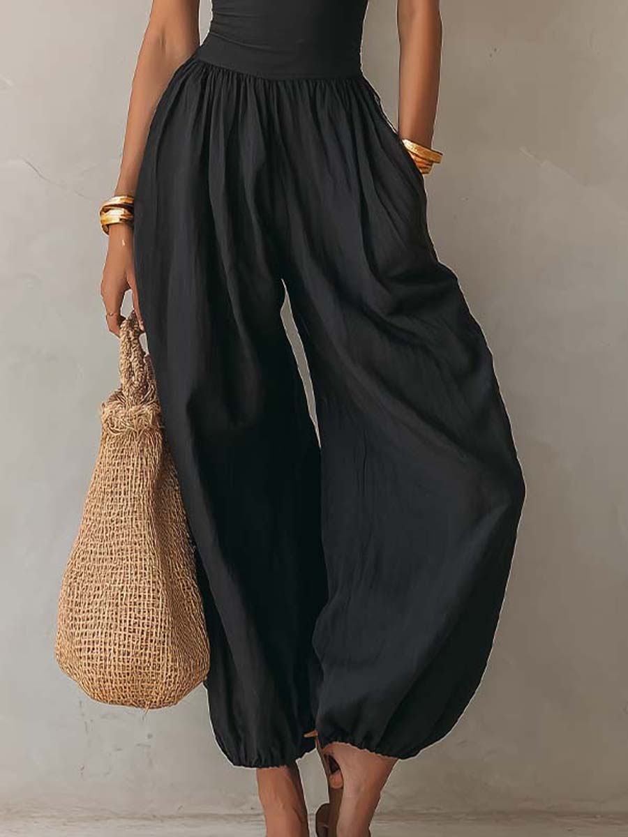Fleur - Halter Keyhole Balloon-Leg Jumpsuit - view 5