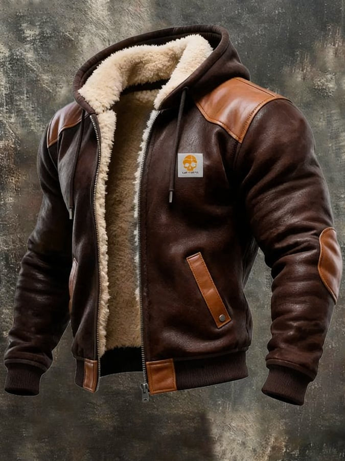 Gavin - Leather-Trim Hooded Jacket