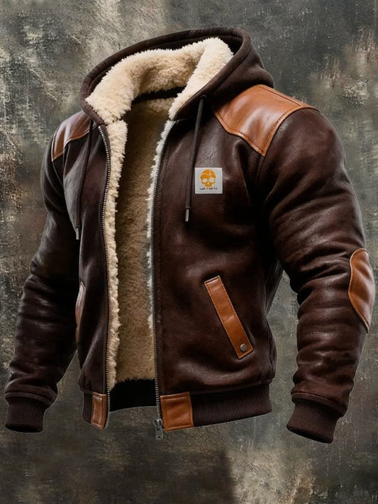 Gavin - Leather-Trim Hooded Jacket