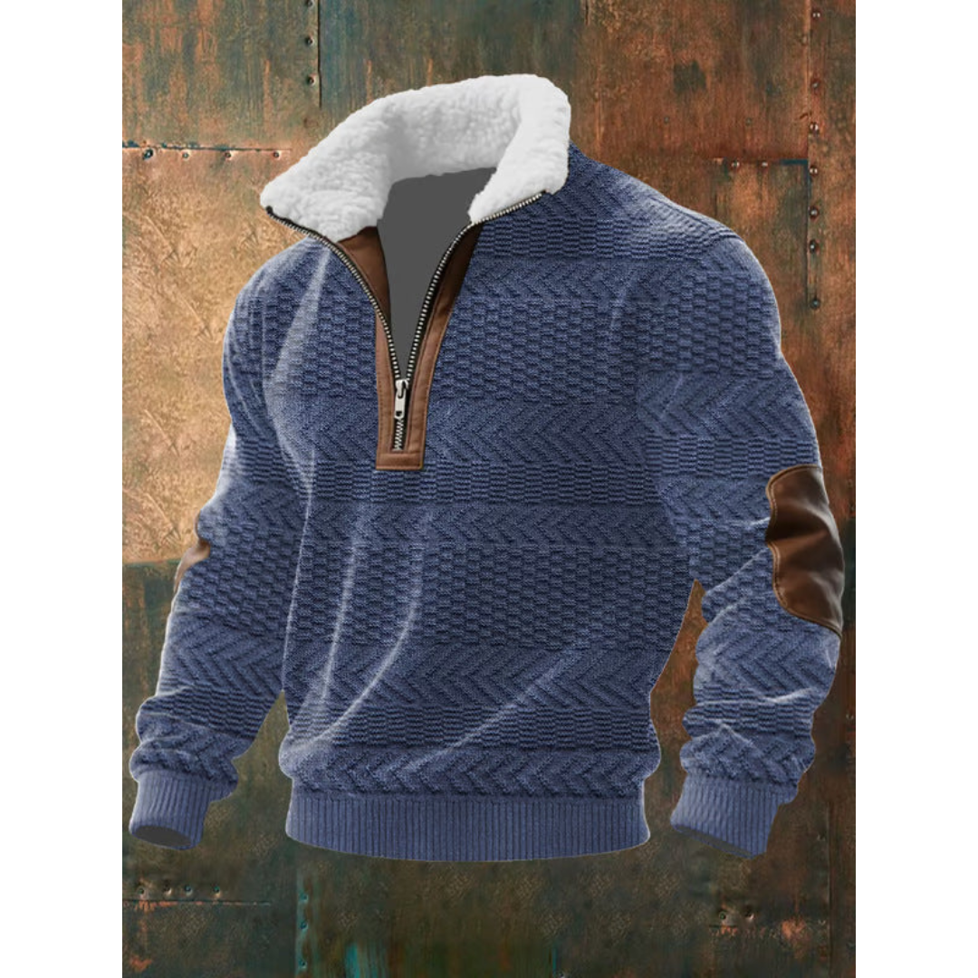 Étienne - Fleece-Collar Half-Zip Sweater
