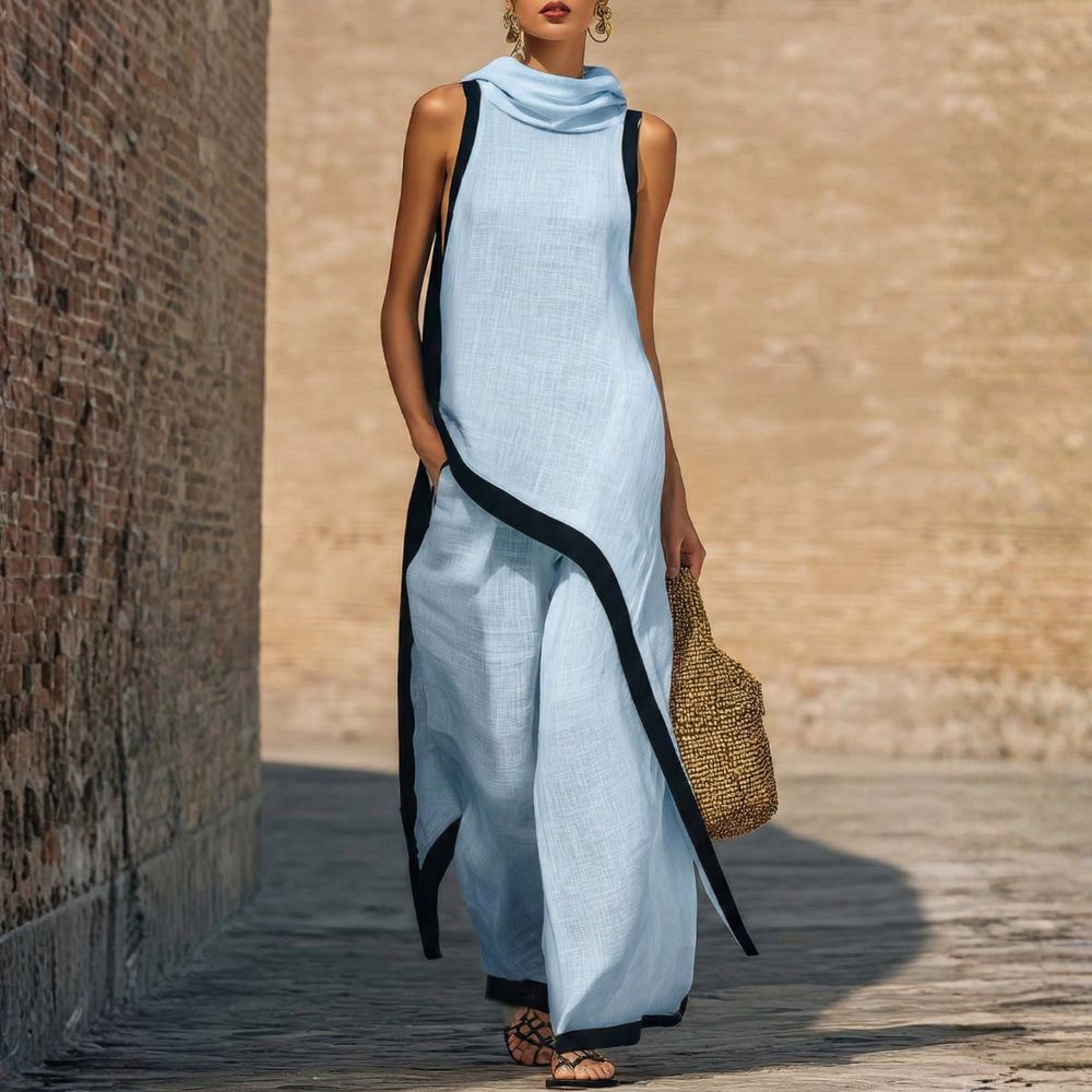 Maëlle - Elegant Asymmetric Linen Set