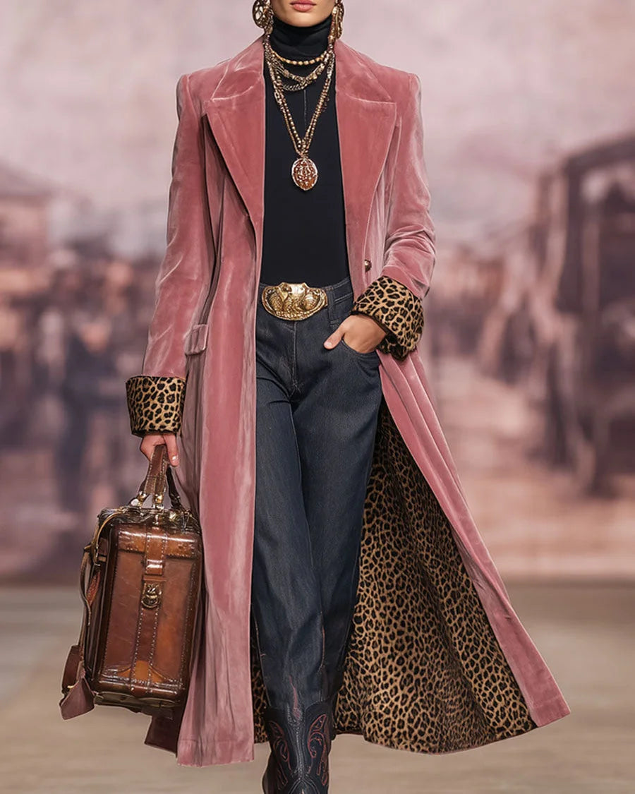 Arabella - Velvet-Effect Longline Coat