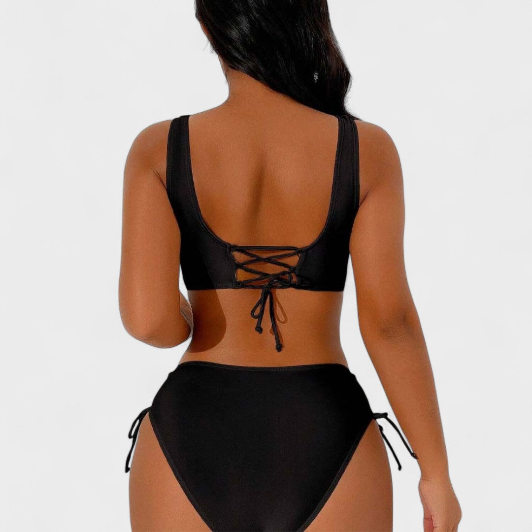 Helena | Cross-Front High-Waist Bikini Set - view 7