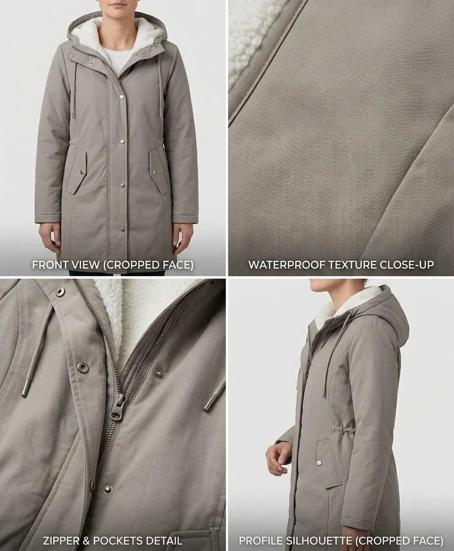 Felicity - Berry Red Hooded Longline Parka
