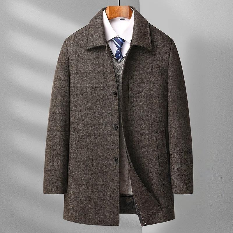 Alistair | Wool Coat with Detachable Fur Collar - view 4