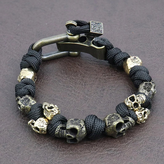Aiden - Braided Cord Skull Bracelet