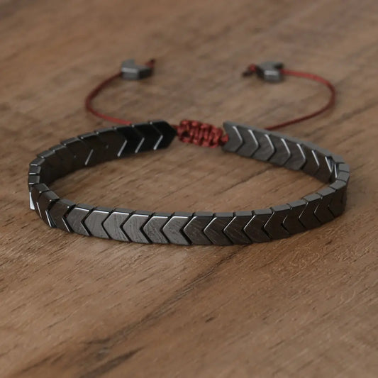 Arden - Chevron-Cut Hematite Bracelet - view 2