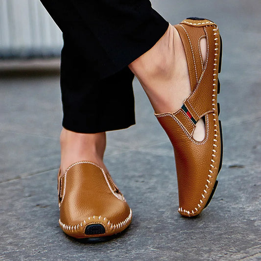 Luke - Open-Cutout Leather Sandals - view 2