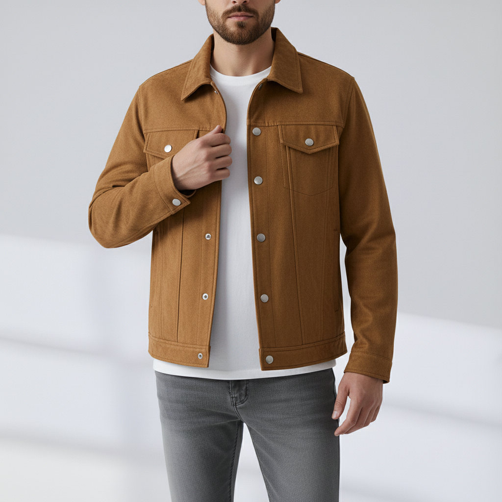 Tobias | Suede Trucker Jacket - view 3