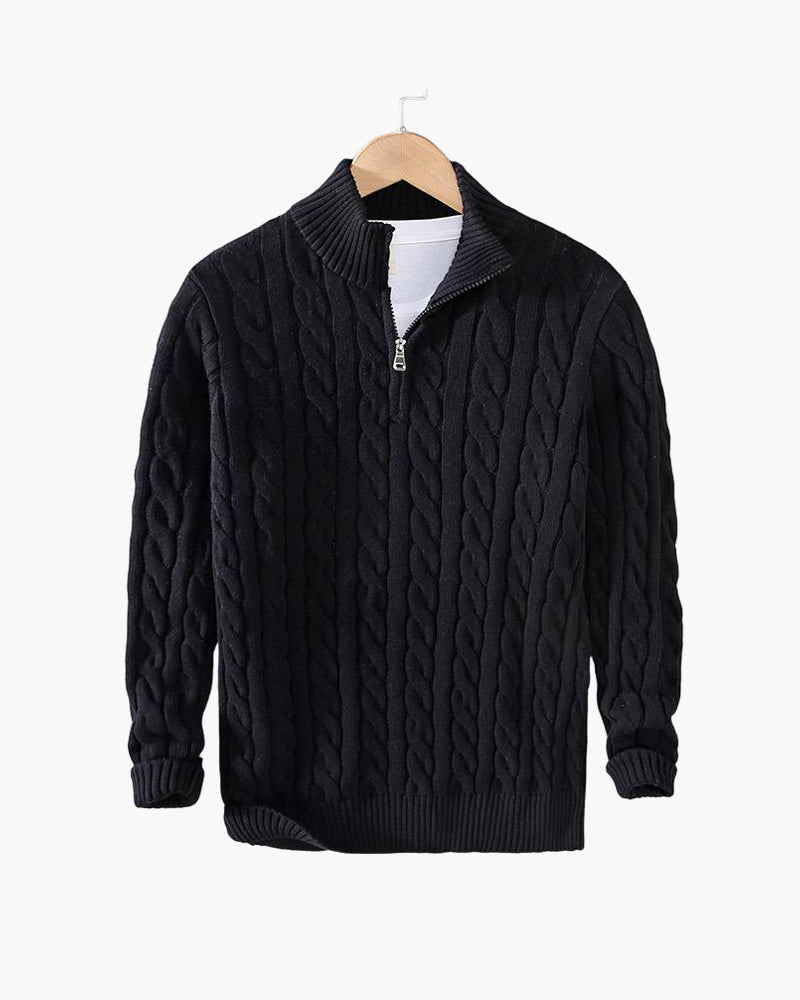 Declan | Cable-Knit Half-Zip Sweater - view 11