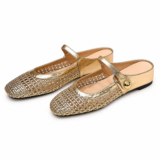 Braided Weave Square-Toe Clogs
