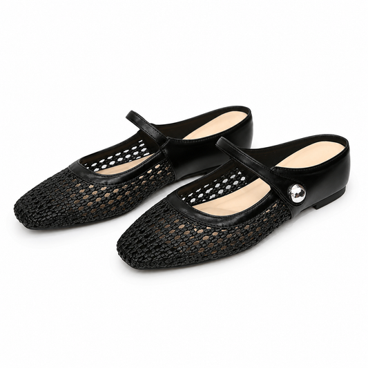 Braided Weave Square-Toe Clogs